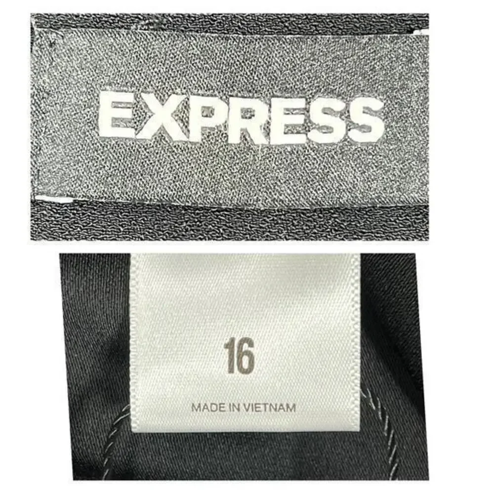 Express Stylist Super High-Rise Shorts Plus Sz 16 Black Pleated Dressy Goth NEW!